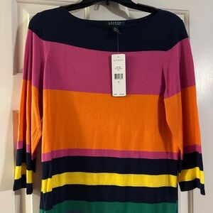 Lauren Ralph Lauren Colorful Striped Knit Top